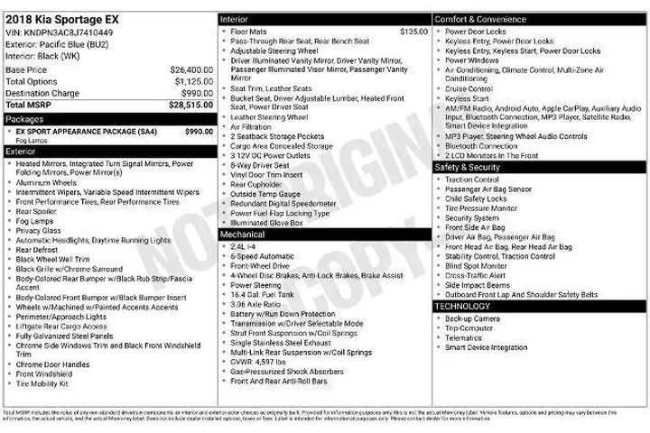 $13328 : Kia Sportage 2018 EX 4dr SUV image 2