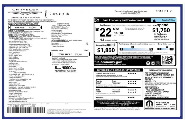 $14985 : 2020 Voyager LXi image 5