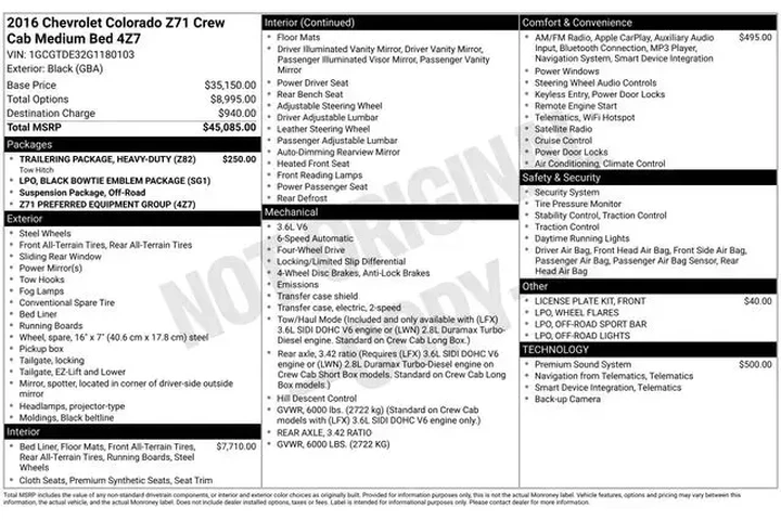 $18970 : Chevrolet Colorado 2016 4x4 image 2