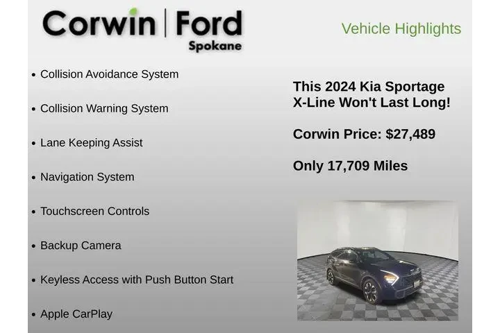 $27489 : Kia Sportage 2024 AWD X-Line image 6