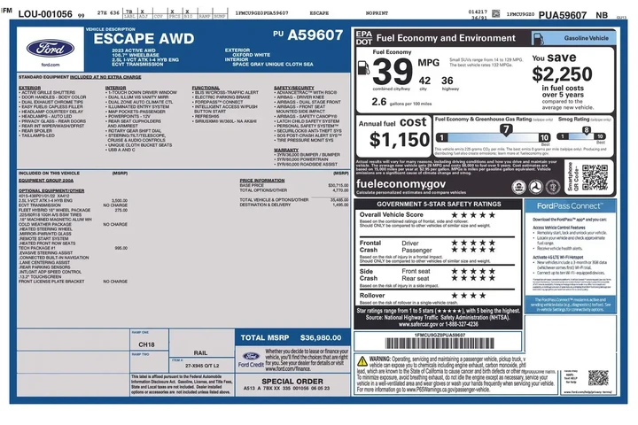 $20938 : Ford Escape Hybrid 2023 AWD image 7
