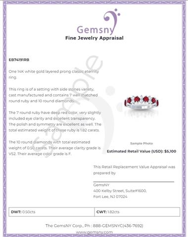 $2542 : Buy Half Eternity Ruby Ring image 2