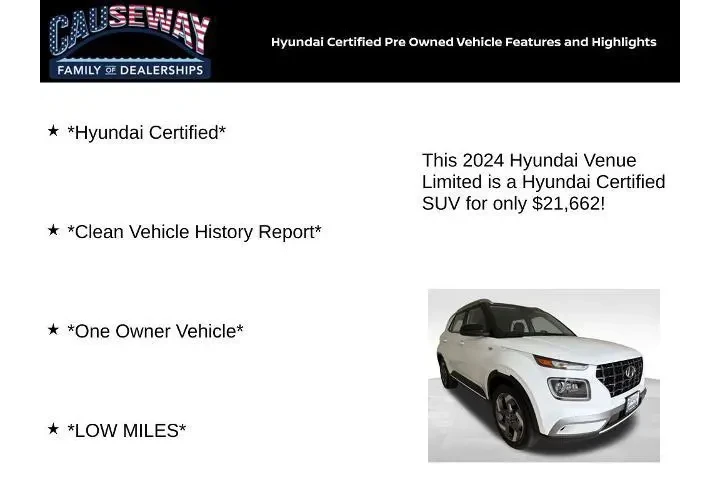 $21662 : Hyundai VENUE 2024 SEL 4dr C image 2