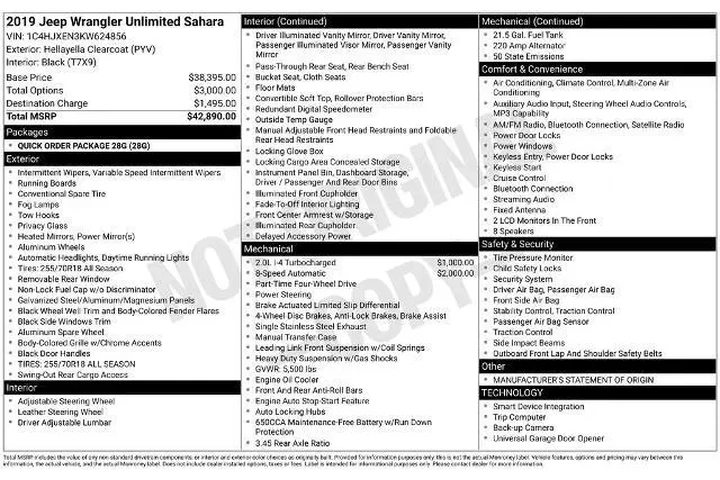 $25500 : Jeep Wrangler Unlimited 2019 image 2