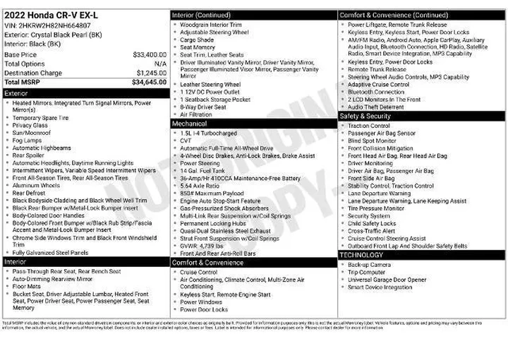 $29490 : Honda CR-V 2022 AWD EX-L 4dr image 5