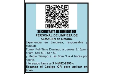 ¡ESCANEA PARA APLICAR!📍 en San Bernardino