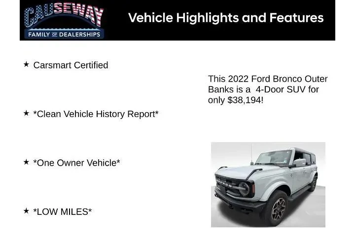 $38194 : Ford Bronco 2022 4x4 Base 4d image 2