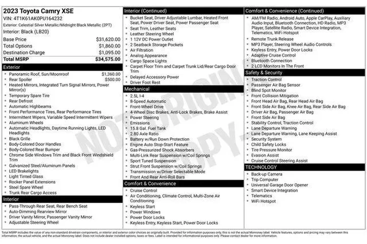 $27747 : Toyota Camry 2023 XSE 4dr Se image 9