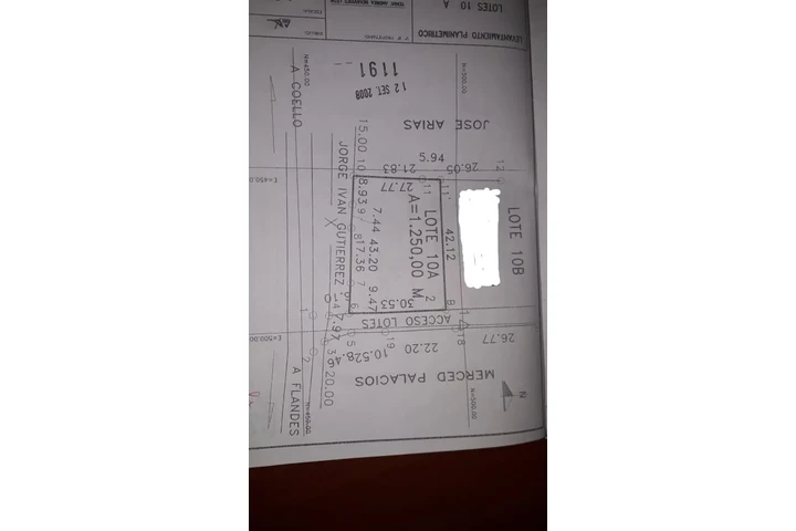$111111111 : VENDO LOTE PLANO 1250 MT image 4