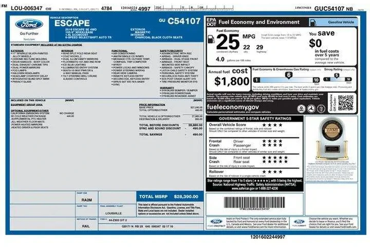 $8443 : Ford Escape 2016 AWD SE 4dr image 9