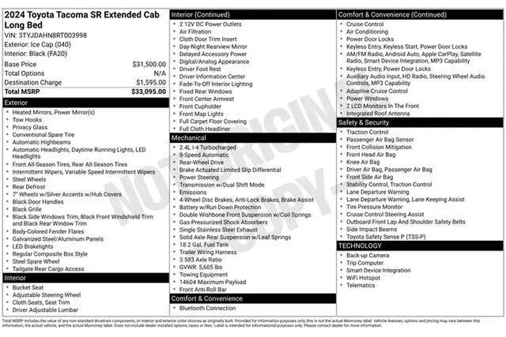 $27199 : Toyota Tacoma 2024 4x2 SR 2d image 7