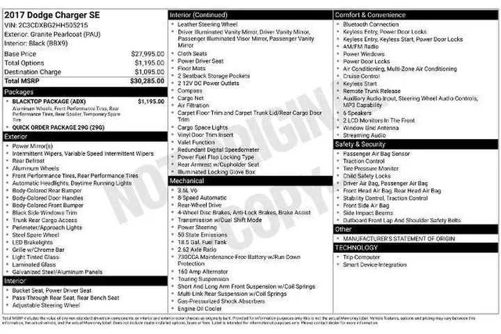 $15410 : Dodge Charger 2017 SE 4dr Se image 2