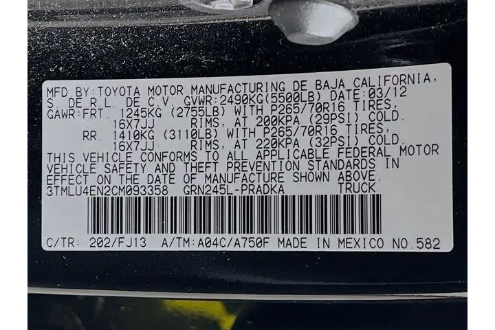 $16988 : Toyota Tacoma 2012 4x4 V6 4d image 8