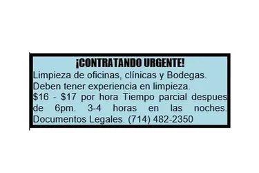 TRABAJO DE LIMPIEZA EN BODEGA en Orange County