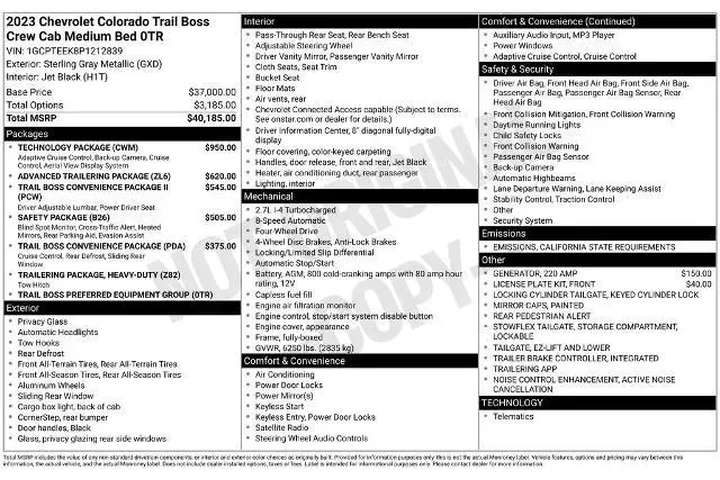 $37625 : Chevrolet Colorado 2023 4x4 image 3
