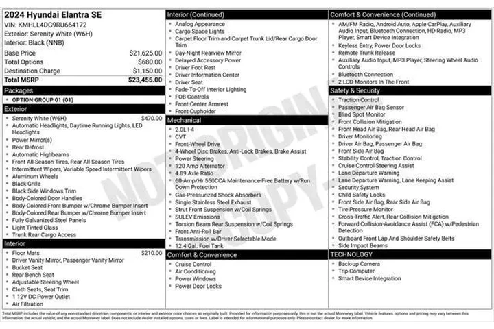 $17749 : Hyundai ELANTRA 2024 SE 4dr image 5