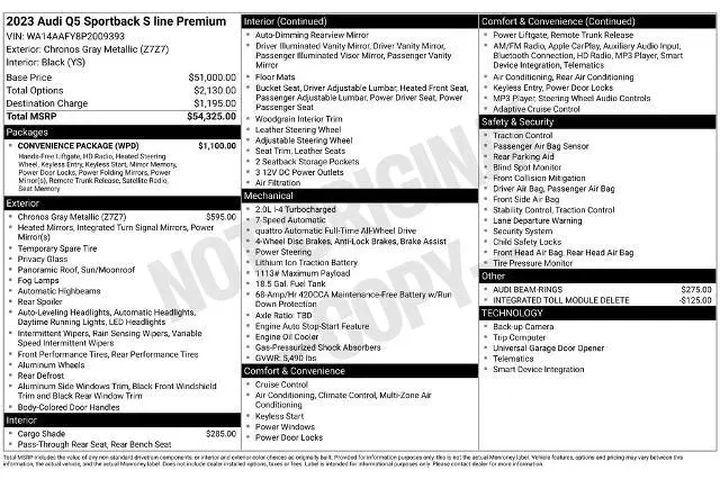 $35397 : Audi Q5 Sportback 2023 AWD q image 2