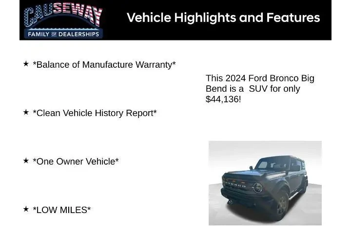 $38428 : Ford Bronco 2024 4x4 Big Ben image 2