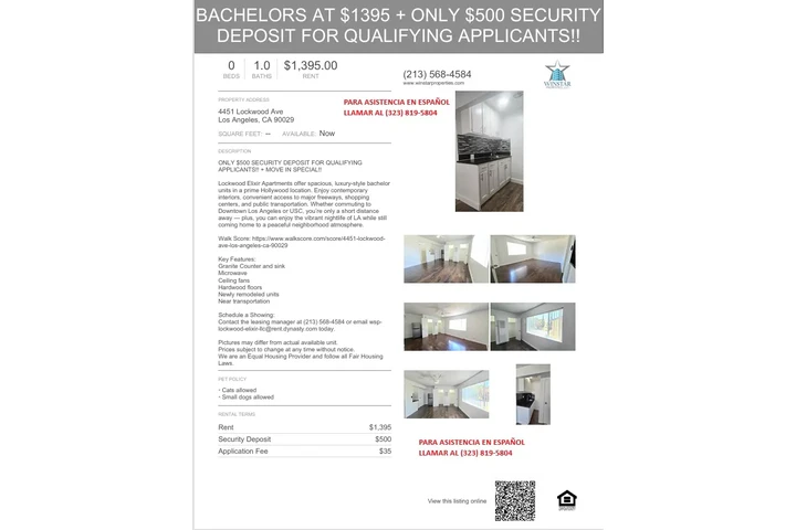 $1395 : BONITO BACHELOR (NO COCINA) image 1