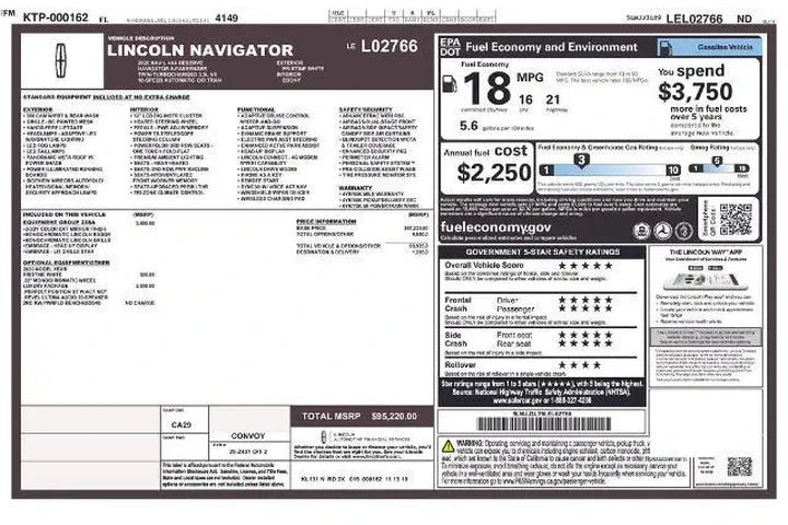 $30891 : Lincoln Navigator L 2020 4x4 image 7
