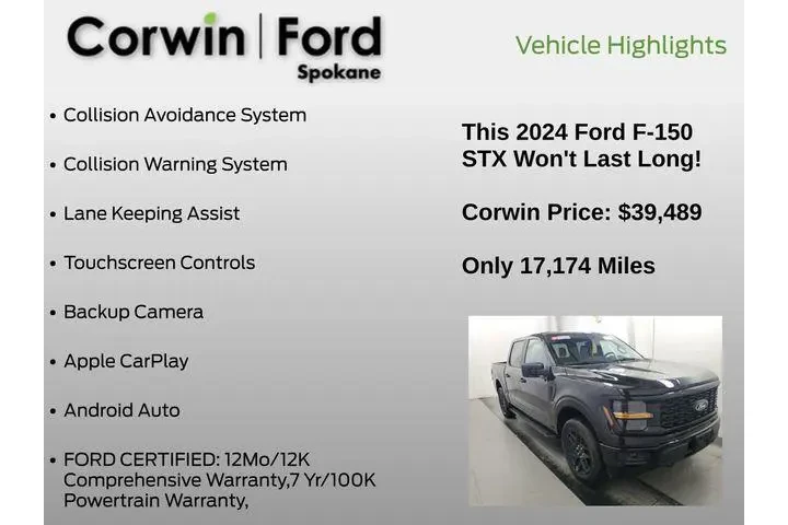$39489 : Ford F-150 2024 4x4 STX 4dr image 6