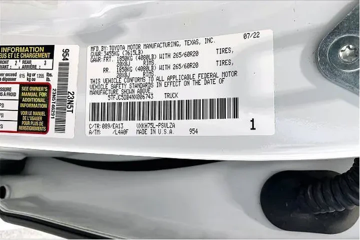 $38281 : Toyota Tundra 2022 4x4 Limit image 7