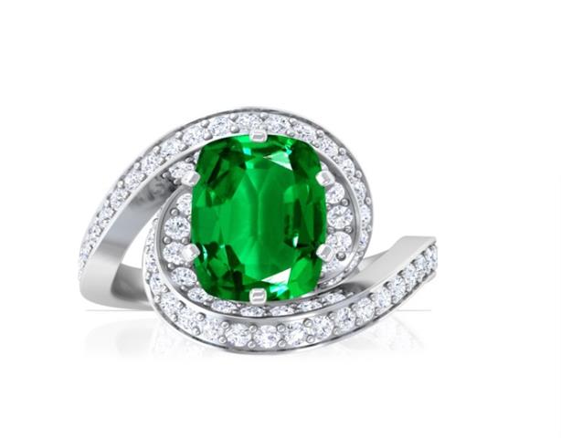 $8181 : Buy Spiral Shank Emerald Ring image 3