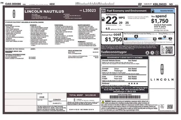 $18970 : Lincoln Nautilus 2019 AWD 4d image 2