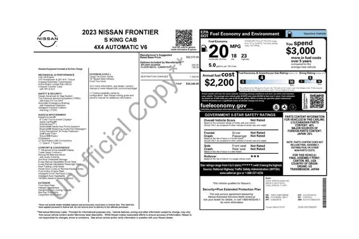 $26447 : Nissan Frontier 2023 4x4 S 4 image 2