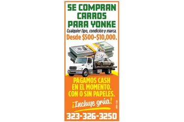 SE COMPRAN CARROS PARA YONKE en Los Angeles