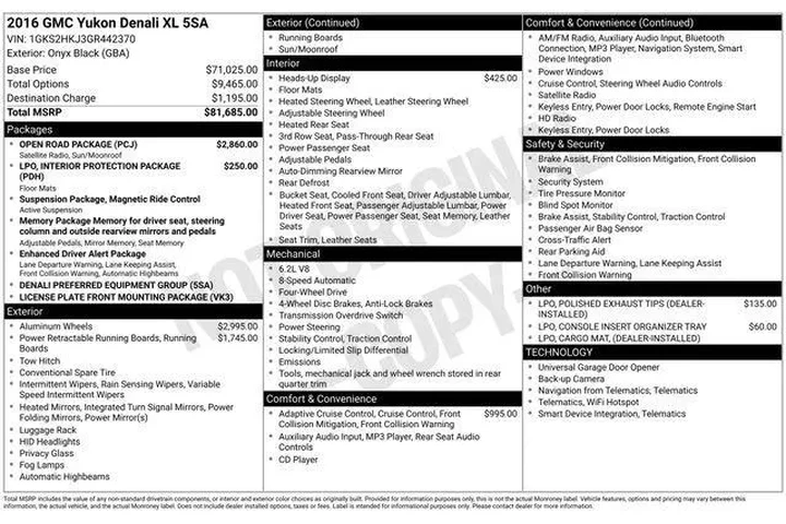 $22995 : GMC Yukon XL 2016 4x4 Denali image 9