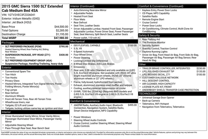 $19998 : GMC Sierra 1500 2015 4x4 SLT image 5