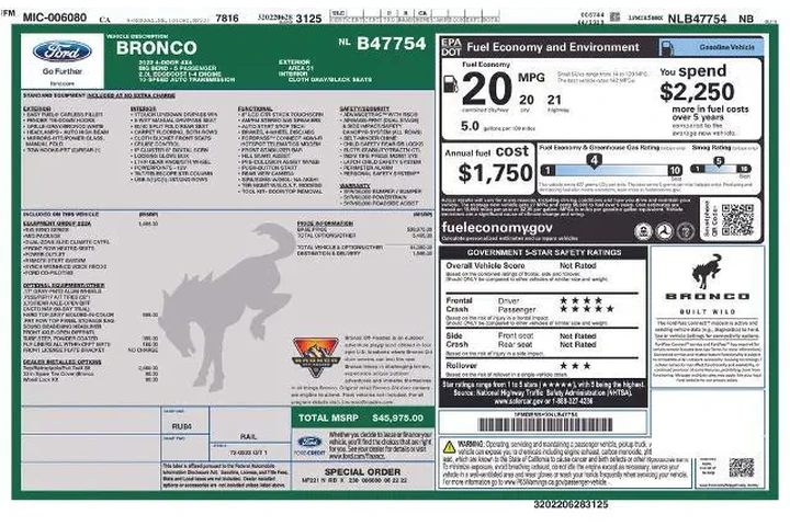 $37308 : Ford Bronco 2022 4x4 Big Ben image 3