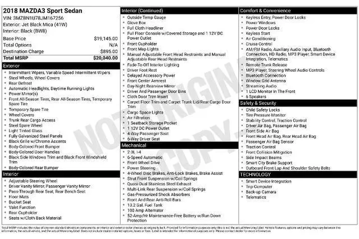 $15274 : Mazda Mazda3 2018 Sport 4dr image 3