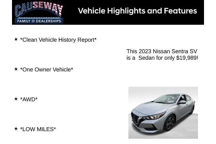 $19989 : Nissan Sentra 2023 SV 4dr Se image 2