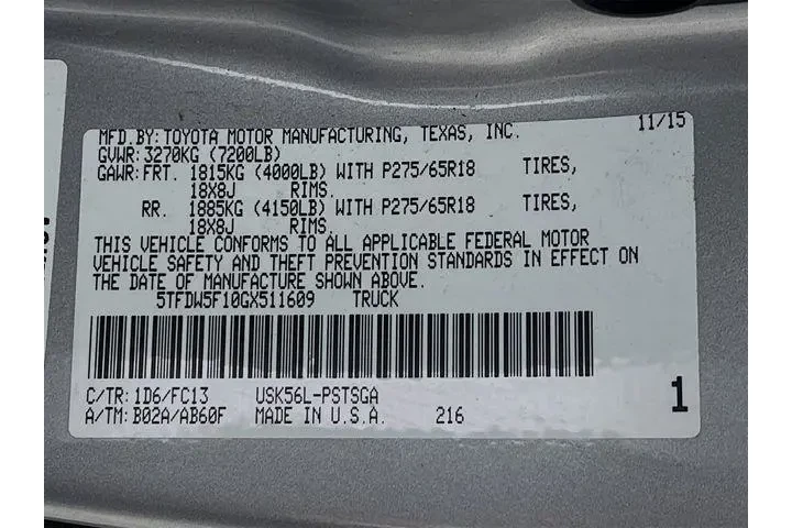 $28975 : Toyota Tundra 2016 4x4 SR5 4 image 8