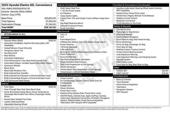 $22875 : Hyundai ELANTRA 2025 SEL Con image 2