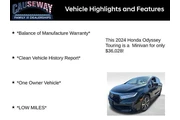 $36028 : Honda Odyssey 2024 Touring 4 thumbnail