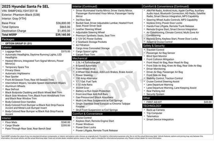 $34626 : Hyundai SANTA FE 2025 SEL 4d image 7