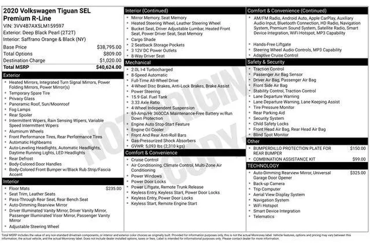 $18495 : Volkswagen Tiguan 2020 AWD S image 3