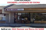 COCINERO y AYUDANTE DE COCINA en Riverside