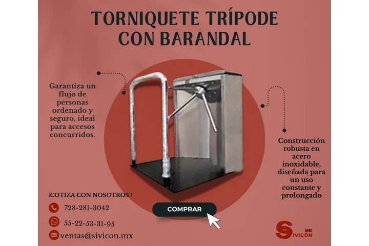 Torniquete Trípode con Baranda image 1
