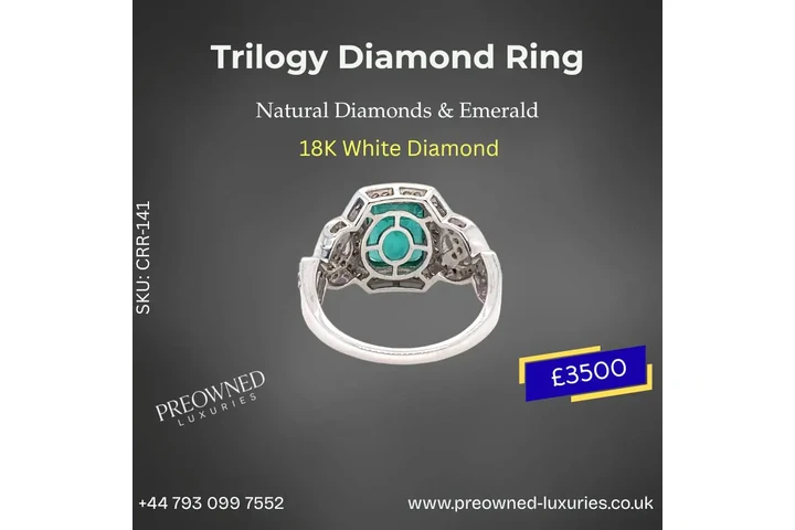 Chunky Emerald Diamond Ring image 2