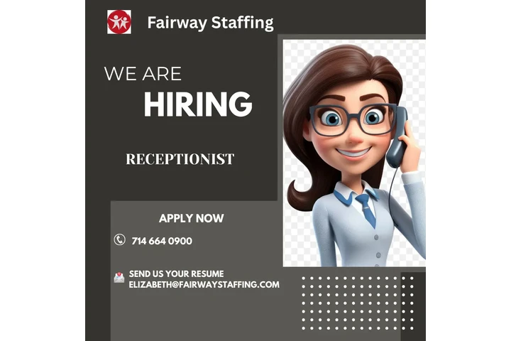 We are hiring Receptionist image 1
