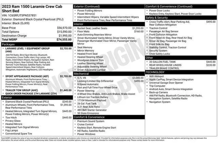 $39977 : Ram 1500 2023 4x4 Laramie 4d image 2