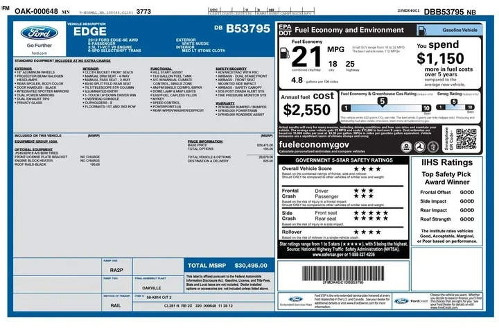 $8435 : Ford Edge 2013 AWD SE 4dr Cr image 5
