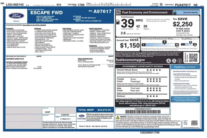 $22620 : Ford Escape Hybrid 2023 ST-L image 3
