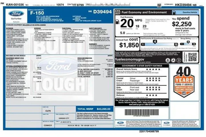 $14995 : Ford F-150 2017 4x4 Lariat 4 image 2