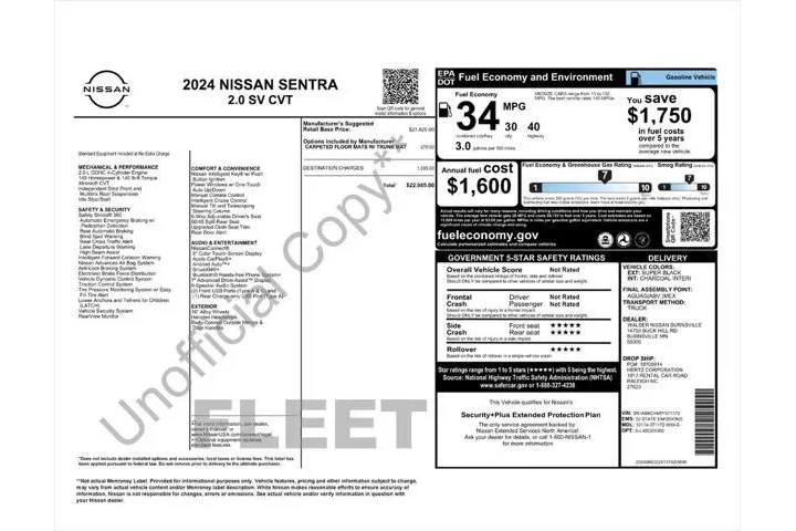 $17487 : Nissan Sentra 2024 SV 4dr Se image 3