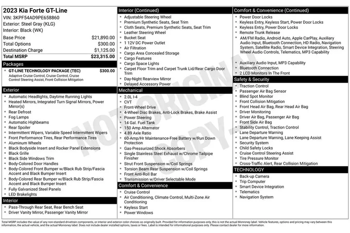 $18145 : Kia Forte 2023 GT-Line 4dr S image 2